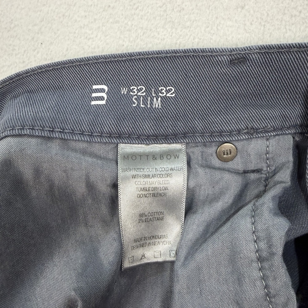 Mott & Bow Jeans Men's 32x32 Gray Slim Mercer Twill Stretch Pants - Picture 5 of 5
